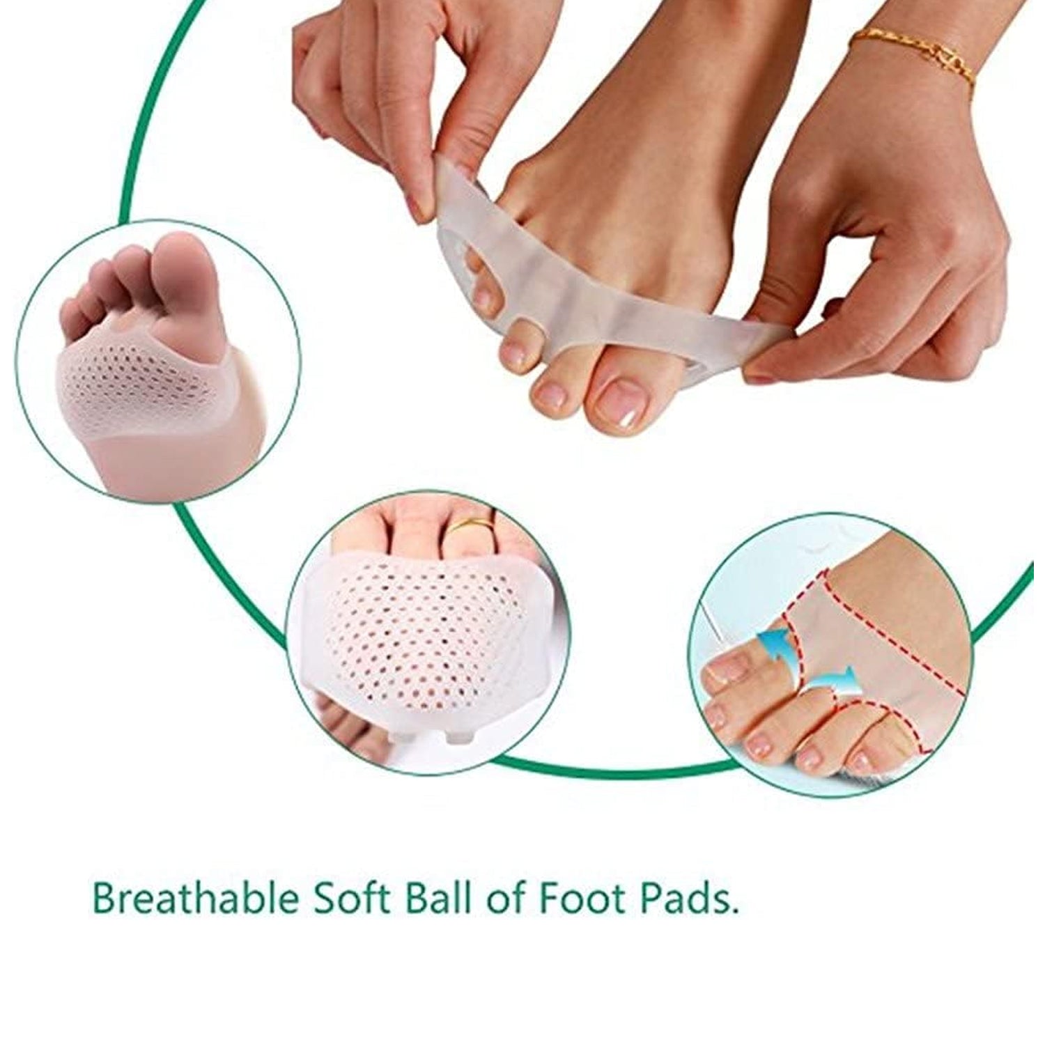 6862 Silicone Front Foot Pad Anti-Slip Insole for Pain Relief, for Forefoot Pain, Calluses, Blisters, Forefoot Cushioning Relief- Men Women (1 Pair) 6862 Silicone Front Foot Pad Anti-Slip Insole for Pain Relief, for Forefoot Pain, Calluses, Blisters, Forefoot Cushioning Relief- Men Women (1 Pair)